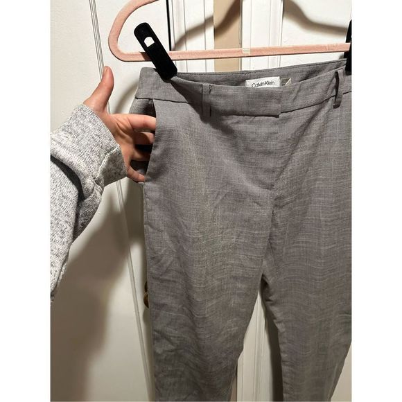 Calvin Klein Modern Essential Ankle Dress Pants Suit Separates in Heathered Grey - Picture 3 of 4
